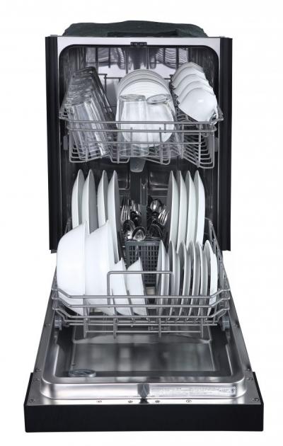 18" Danby Built In Dishwasher with 8 Place Setting Capacity  in Black - DDW1804EB