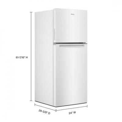 24" Whirlpool 11.6 Cu. Ft. Top-Freezer Refrigerator In White - WRT312CZJW