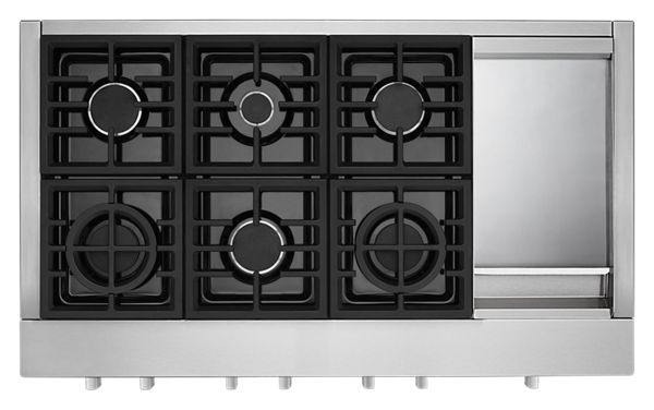 6 Burner Commercial Style Gas Rangetop Wit