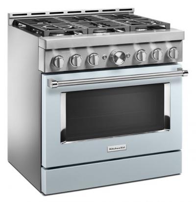 36" KitchenAid 5.1 Cu. Ft. Smart Commercial-Style Gas Range With 6 Burners - KFGC506JMB